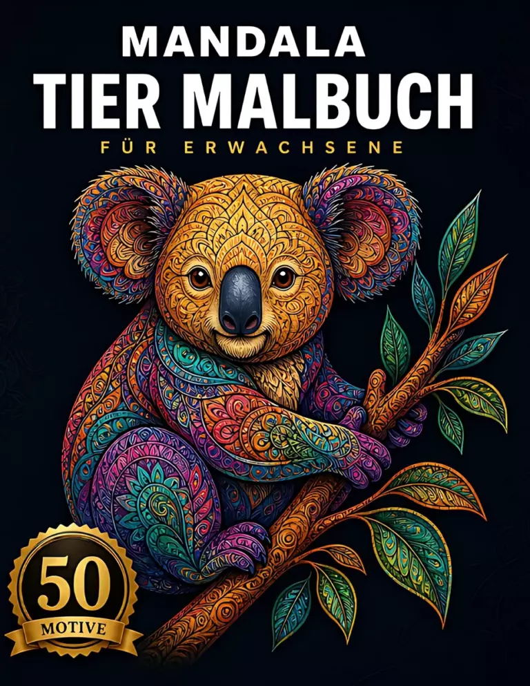Mandala Tier Malbuch für Erwachsene – Cover