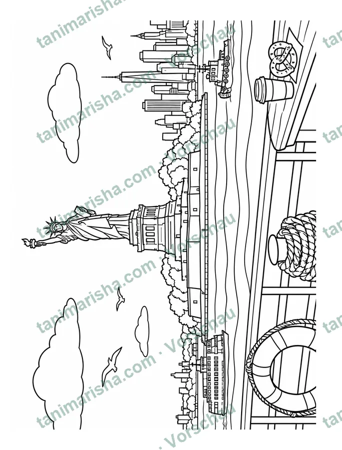 Every City Tells a Story – New York – Statue of Liberty (page 37) (Ausmalseite)