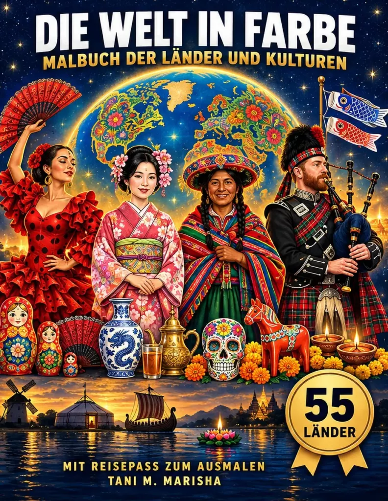 Die Welt in Farbe – Malbuch der Länder und Kulturen – Cover