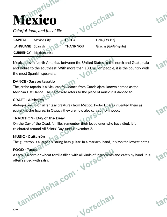 Color the World, One Country at a Time – Mexico (page 103) (Textseite)