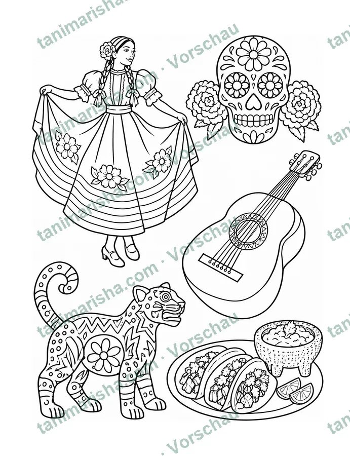 Color the World, One Country at a Time – Mexico (page 103) (Ausmalseite)